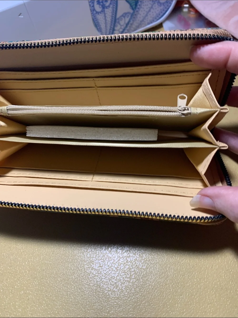 Floral Zip-Around Wallet - Made of vegan cork.